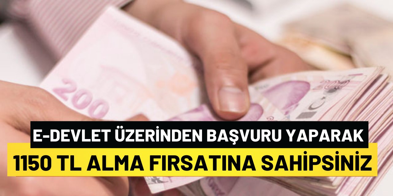 Sadece E-Devlet Üzerinden Başvuru Yaparak 1150 TL Alma Fırsatına Sahipsiniz