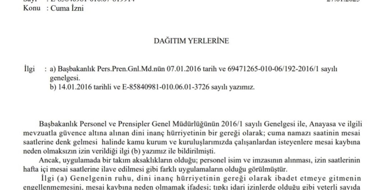 İstanbul Valiliğniden Cuma Namazı Uyarısı