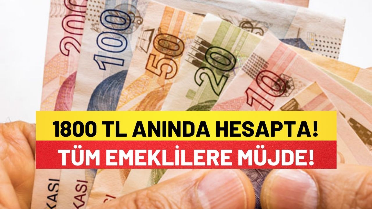 1800 TL Anında Hesapta! Tüm Emeklilere Müjde!