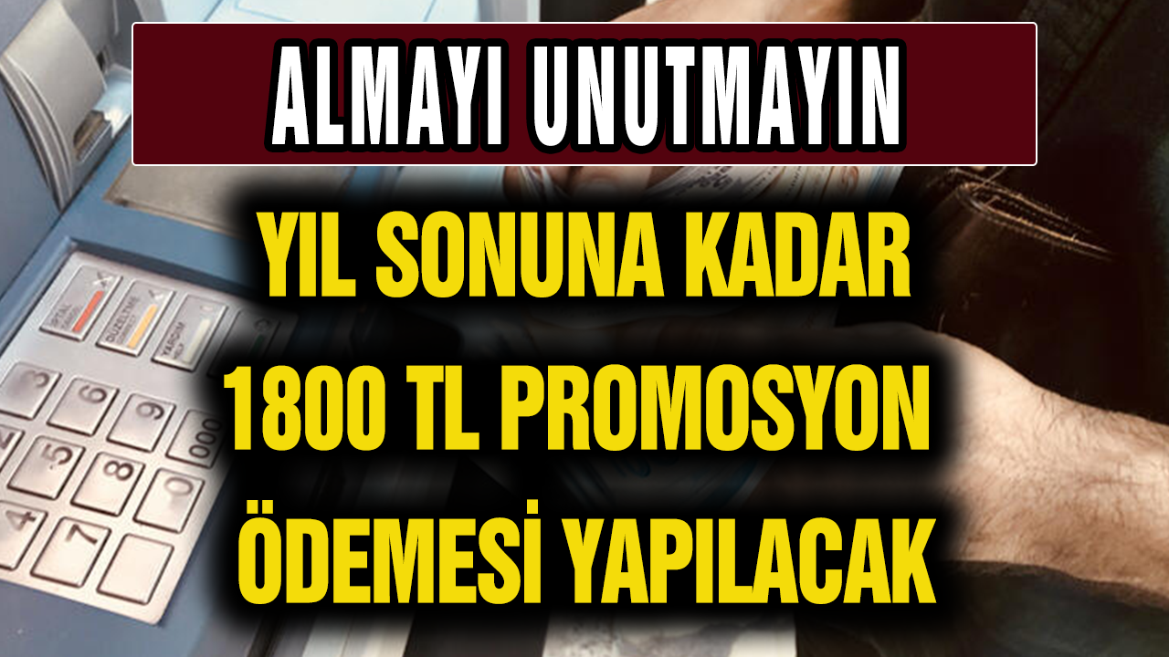 Yıl sonuna kadar 1800 tl ödenecek! Promosyon ödemeleri başladı, almayı unutmayın