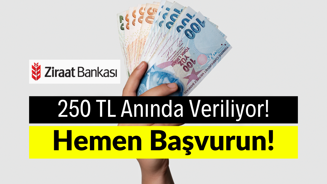 Ziraat Bankası 250 TL Veriyor! Başvurarak Paranızı Hemen Alın!