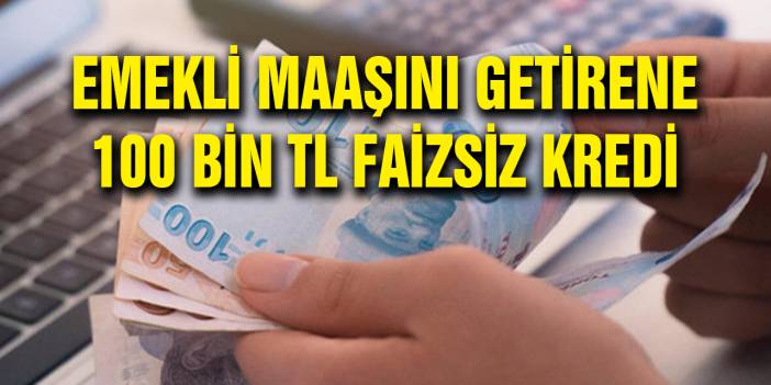 Emekli Maaş'ını taşıyanlara 100 bin TL Faizsiz Kredi